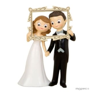 Figura para Bolo Noivos com Marco Photo